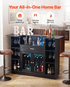 VEVOR Home Bar Unit, Wine Bar Cabinet Table 4-Tier - Image 4