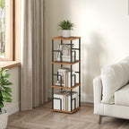 MAHANCRIS 3-Tier Rotating Bookshelf, Freestanding Corner Bookshelf, 360° - Image 2