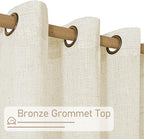 30 Inch Cafe Linen Curtains for Small Window, Cream Ivory Semi Sheer Light - Image 2