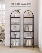 Hzuaneri Bookcase Bookshelf, Tempered Glass Bookshelves, Slim Shelving Unit - Image 3
