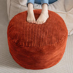 HIGOGOGO Round Stuffed Pouf Ottoman, Corduroy Poufs by HIGOGOGO
