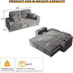63 Inch Sleeper Sofa Bed, 3 in 1 Pull Out Couch Bed - Image 3