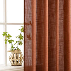 MIULEE Burnt Orange Fall Linen Curtains 52x96 Inch - Image 5