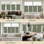 MIULEE 4-Panel 36 Inch Blackout Kitchen Tier Curtains Over Sink Sage Green | - Image 6