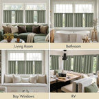 MIULEE 4 Panel Set Short Bedroom Blackout Curtains 54 Inch Long Sage Green | - Image 6