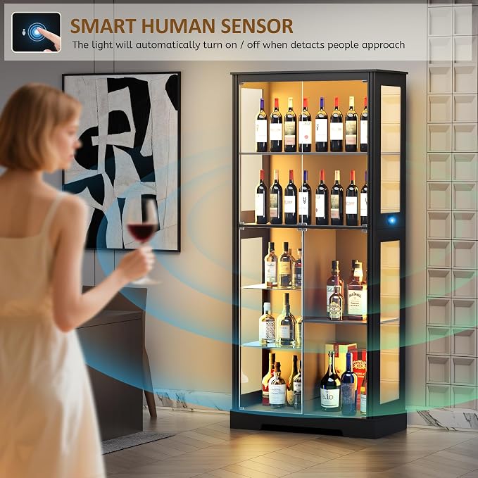 Gurexl Modern Glass Display Cabinet - Image 5