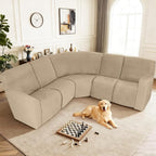 ALIECOM 100% Waterproof Recliner Sectional Couch Covers L Shape Stretch Corner - Image 2