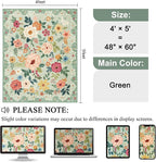 DUKINO 4x5 Area Rug for Entryway, Soft Floral Washable Rug Non Slip, - Image 2