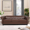LEVNARY Chesterfield Sofa, Classic Tufted Upholstered Leather Couch, Modern 3 by LEVNARY