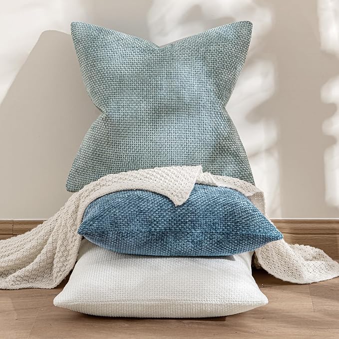 MIULEE Decorative Couch Throw Pillow Covers 18x18 Inch Coastal Blue 2 Pack | - Image 4
