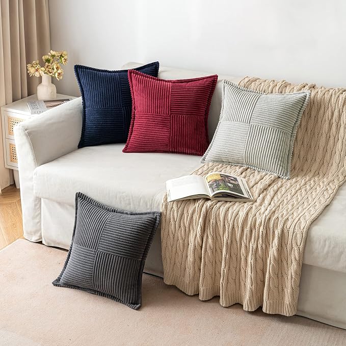 MIULEE Decorative Lumbar Throw Pillow Covers 12x20 Inch Navy Blue 2 Pack | Boho - Image 5