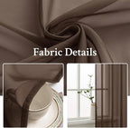 MIULEE Chocolate Brown Sheer Curtains 54 X 96 Inches, 2 Panels | Voile Drapes - Image 3