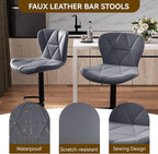 Nalupatio Modern Bar Stools Set of 4, Adjustable Faux Leather Upholstered - Image 3