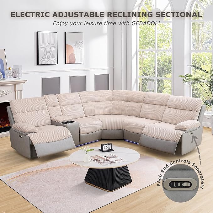 Power Recliner Sectional Sofa, Sectional Couch - Image 4
