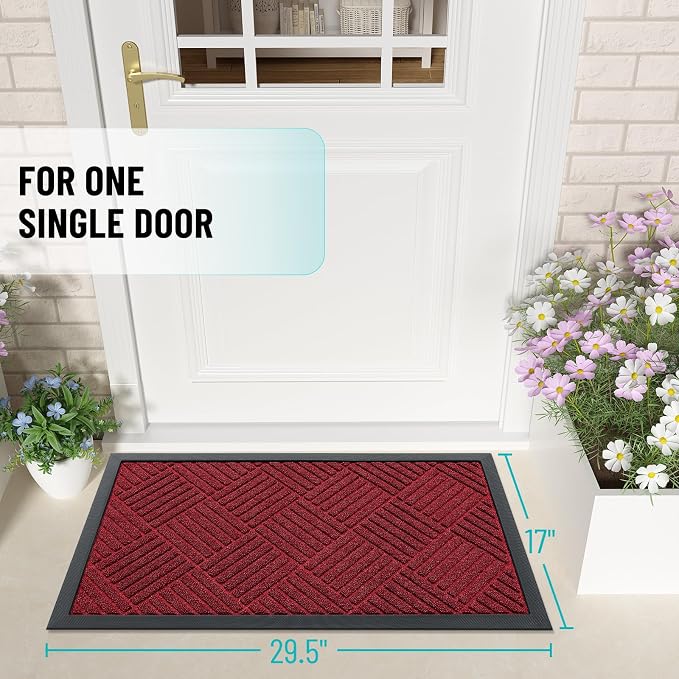 OLANLY Front Door Mat Outside Entrance, Waterproof Heavy-Duty Doormat | 29.5x17 - Image 2