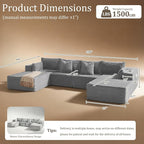 138" Cloud Sectional Couch, Comfort U Shaped Sofa - Image 2