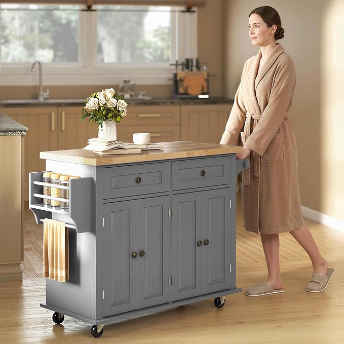 HOMCOM Kitchen Island Cart - Image 8