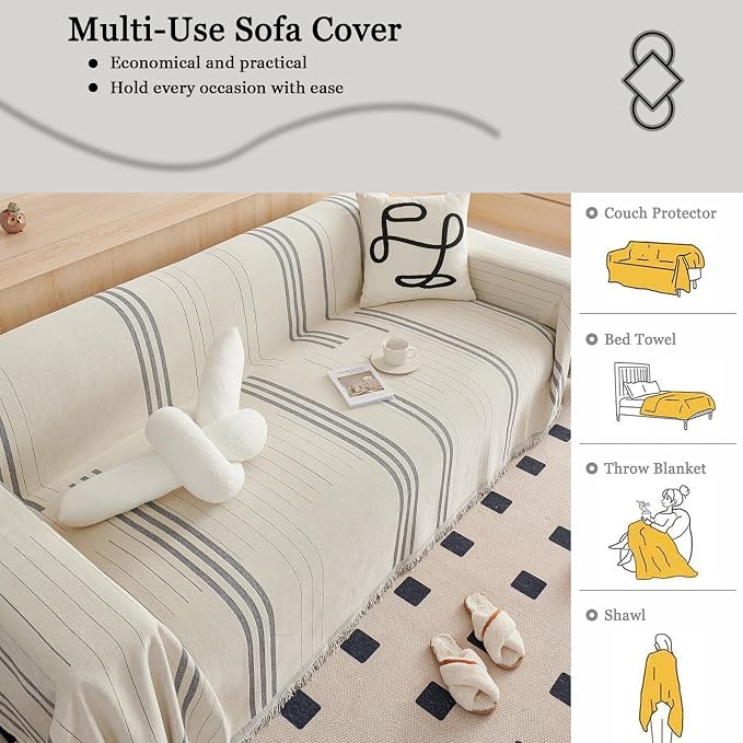 DREAMINGO Couch Cover Reversible Chenille Furniture Protector Sofa Covers - Image 6