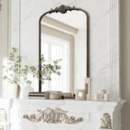 Besdomus Vintage Black Arched Mirror: 24"x42" French Large Arch Black Antique - Image 4
