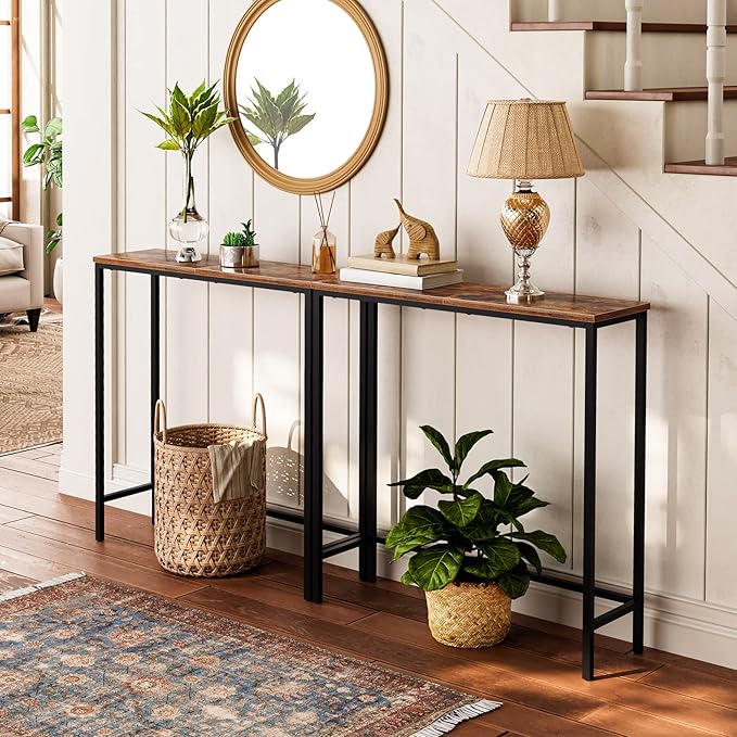 HOOBRO Narrow Console Table, 29.5" Small Entryway Table, Thin Sofa Side Display - Image 2