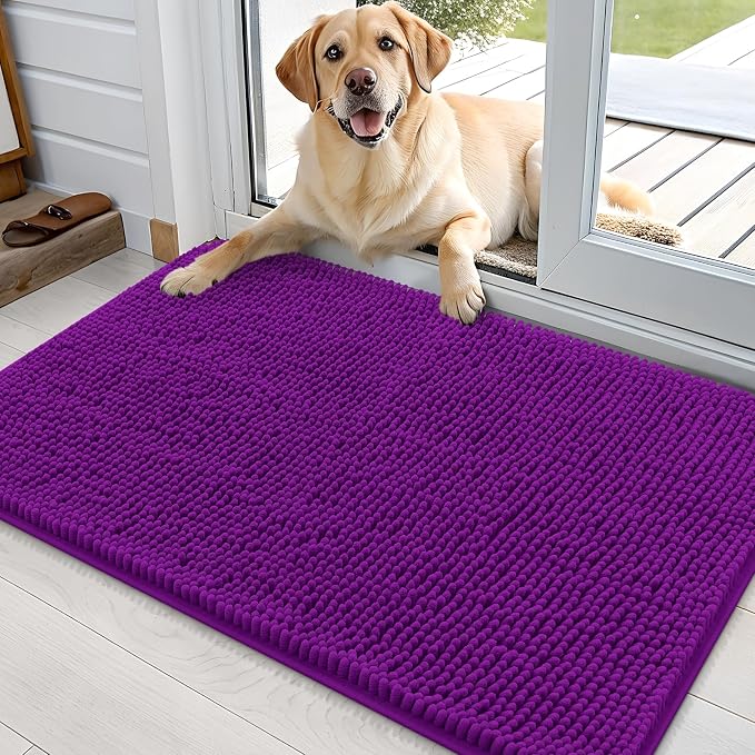 OLANLY Dog Door Mat for Muddy Paws 36x24, Super Absorbent Chenille Mud Mat | by OLANLY