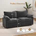 Vesgantti 74" Cloud Couch for Living Room, 2 Seaters Deep Seat Sectional - Image 2