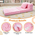 MeMoreCool Glow Pink Unicorn Tri-fold Sofa Bed - Image 7