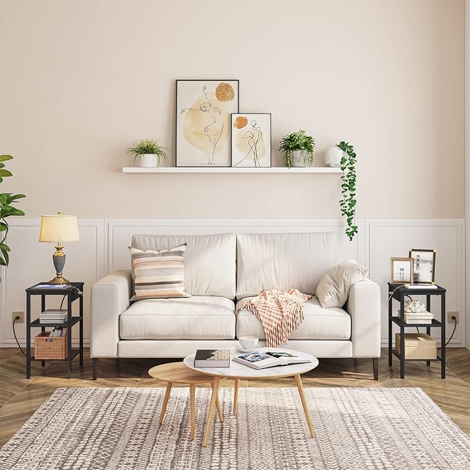 HOOBRO Side Table with Charging Station and USB Port, Small End Table - Image 9