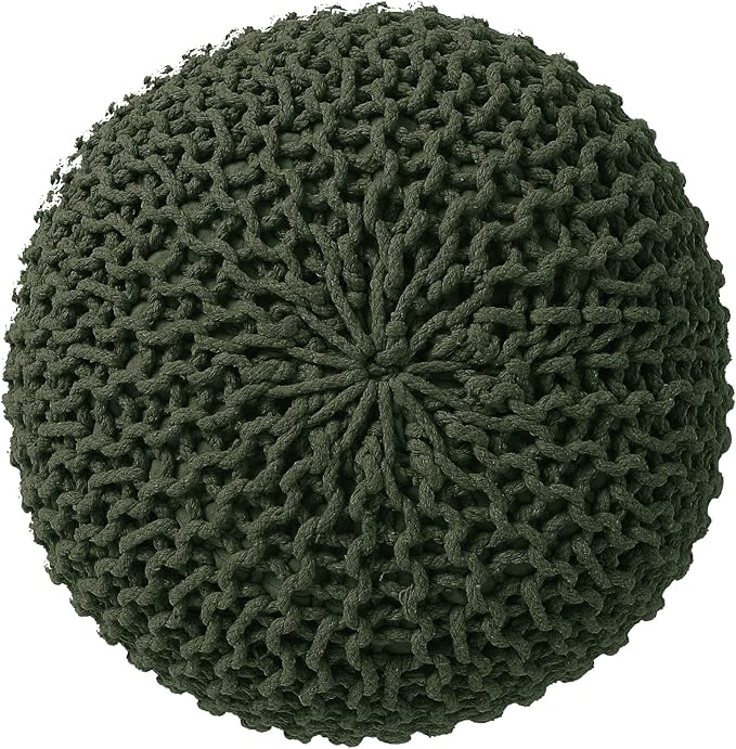 REDEARTH Round Hand Knitted Pouf - Image 4
