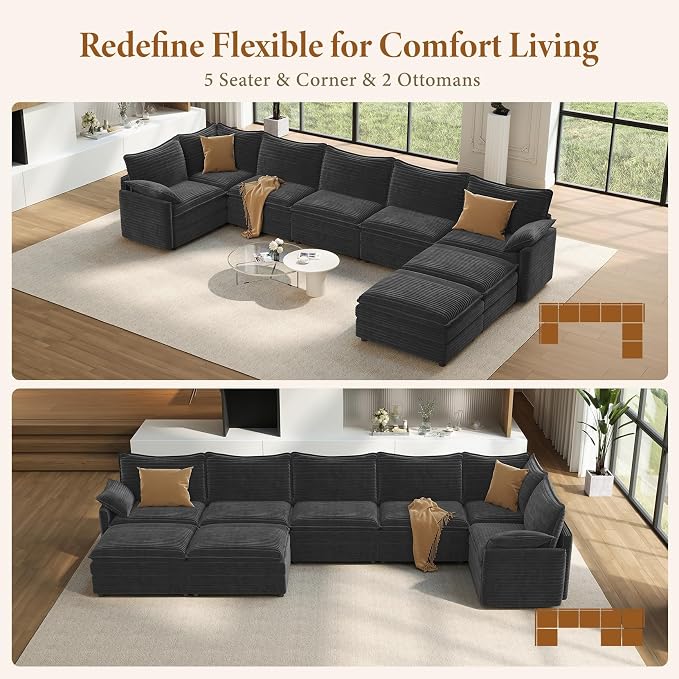 Vesgantti Large Modular Sectional Sofa, Big Comfy Cloud Couch - Image 7
