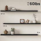 Fun Memories 67Inch Long Floating Shelves, 8 Inch Deep Shelves - Image 3