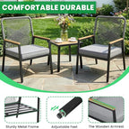 LIFERUN 3-Piece Patio Furniture Set, 2 Outdoor Rattan Chairs - Image 6