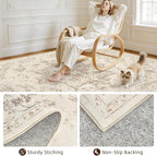 2'6''x8' Hallway Washable Runner Rug: Kitchen Carpet Beige/Ivory | Vintage Boho - Image 6