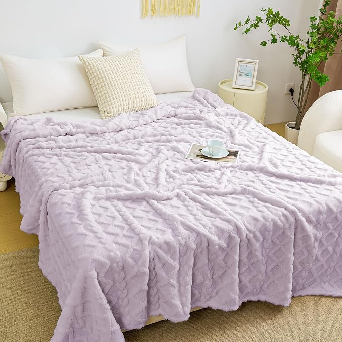 Aganear Fleece Throw Blanket for Couch Sofa 50"x60" Purple | Lightweight Fuzzy - Image 5