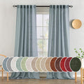 MIULEE Dusty Blue Linen Curtains 52x108 Inch Long Soft Thick Linen Textured | by MIULEE