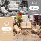 8Pcs Patio Cushion Covers Stretch Outdoor Furniture Protector Slipcovers | - Image 4