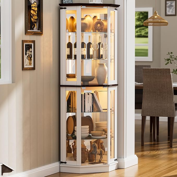 PAKASEPT 71'' Farmhouse Display Curio Cabinet by PAKASEPT