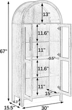 67" Tall Display Cabinet with Glass Doors, Glass Display Case Storage Cabinets - Image 2