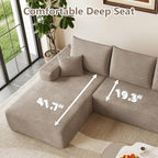 95" Cloud Sectional Couch with L-Shape Chaise, Modular Comfy Sofa Chaise Longue - Image 5