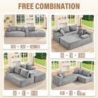Hobestluk Modular Sectional Sofa Couches L-Shape Couch 3 Seat Modular Sofa - Image 5