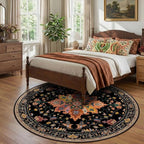 RELEANY Washable Area Rug, Round 8ft, Water Repellent, Pet Friendly, Vintage - Image 3