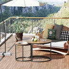 aboxoo Coffee Table Nesting Round Table Set of 2 Side Table - Image 5