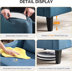 VINGLI Linen Fabric Accent Chairs Set of 2, Comfy Sofa Chair Living Room - Image 7