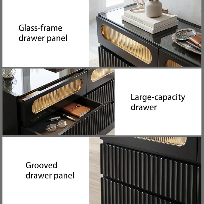 senlin Fluted 6 Drawer Dresser, - Image 5