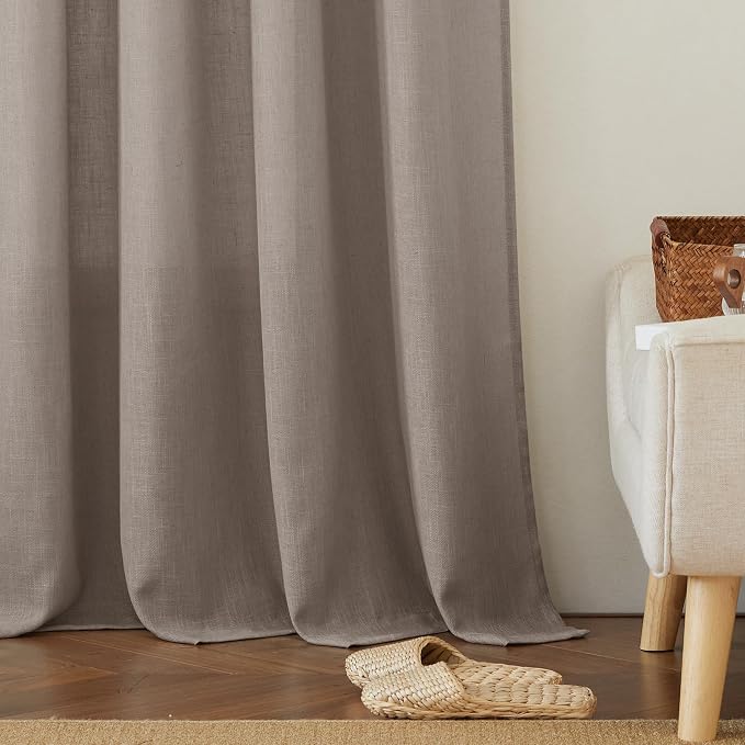 RYB HOME Linen Semi Sheer Curtains - Image 7