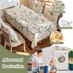 VClife Vintage Floral Butterfly Pattern Tablecloth, Linen Textured Rectangle - Image 5