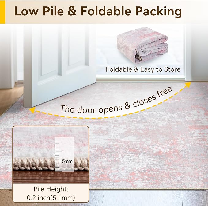 RELEANY Washable Runner 2'x8' Abstract Area Rug - Image 8