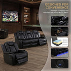 4-Piece Leather Power Recliner Sofa Set - Image 5