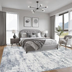 10x12 Area Rug Living Room: Modern Washable Soft Carpet Blue Grey | - Image 3