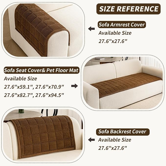 Couch Covers for Dogs Washable, 27.6"x82.7" Non Slip Couch Covers for Loveseat - Image 3